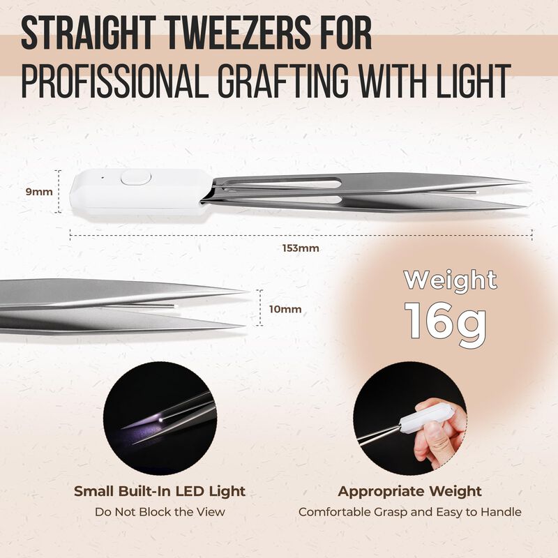 Pinzas Lashview Fg1 Con Luz Led De Aleaci&oacute;n De ... image number null