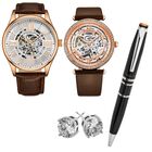 Set de relojes Stührling para pareja modelo 3942.4 / 4022.4 con Pluma y Arete