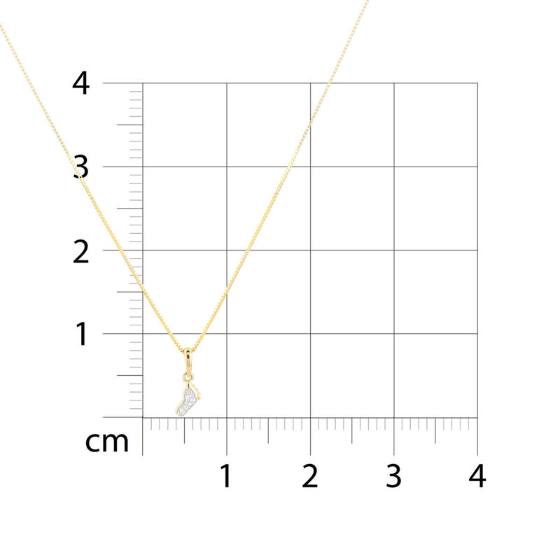 Dije De Pie Con Cadena Oro Amarillo 14K Con 2Pt... image number null
