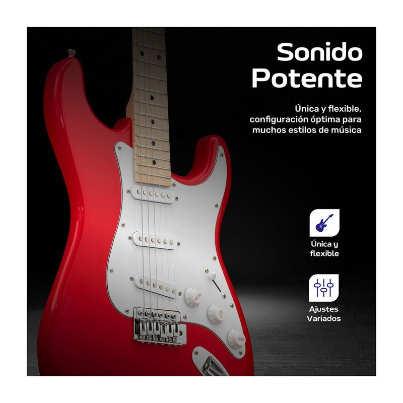Guitarra El&eacute;ctrica Accesorios Rojo + Amplificad... image number null