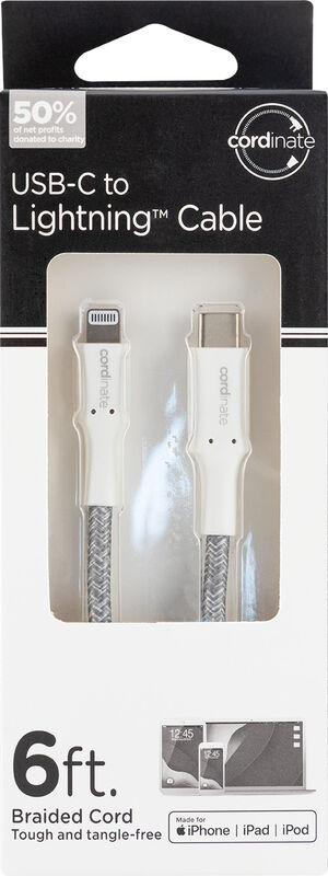 Cable USB-C to Lightning 6ft Gris image number null