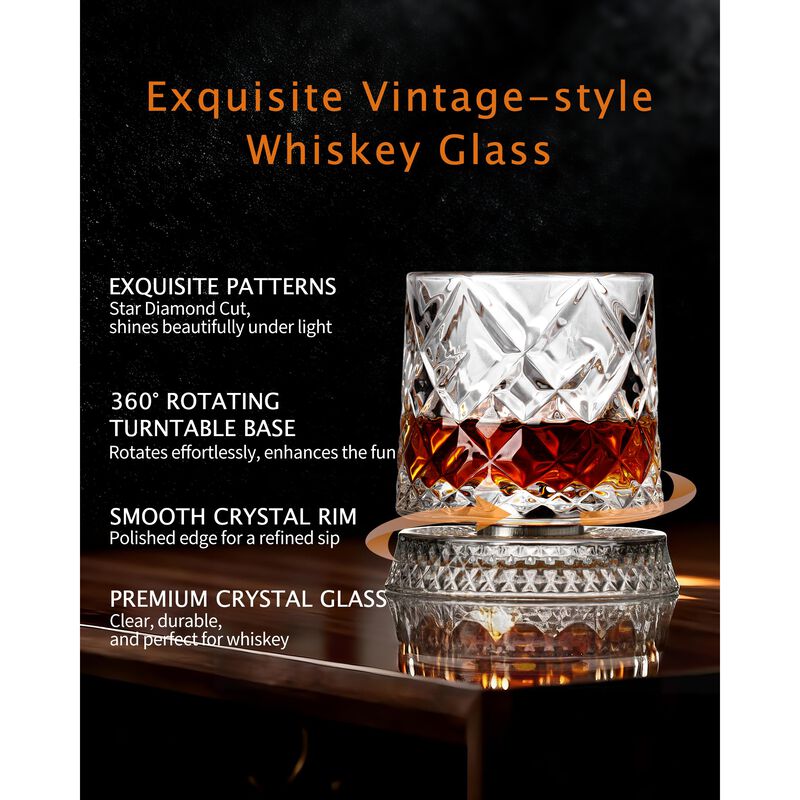 Vasos Giratorios de Whisky Ceefu 280ml, Juego d... image number null