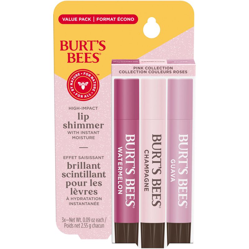 Lip Shimmer Burt's Bees Pink Collection, 3 Tubo... image number null