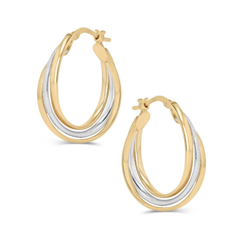 Arracadas Bicolor Oro 10k 20mm (sku B) | Bizzar... image number null