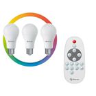 3 focos LED Wi-Fi RGB-W con control remoto