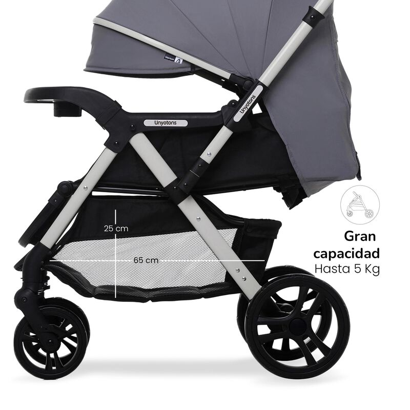 CARRIOLA CON PORTABEBE UNYOTONS K8 GRIS REVERSI... image number null