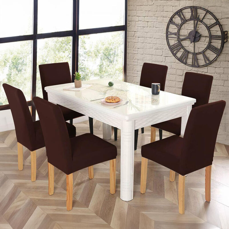 Cubre Sillas Universal El&aacute;stico 6 Piezas Chocol... image number null