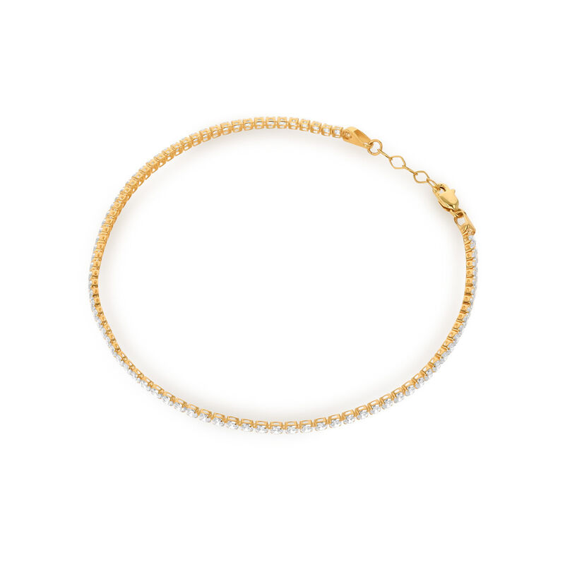 Pulsera Oro 14k Con Zirconias 20cm Sofisticada ... image number null