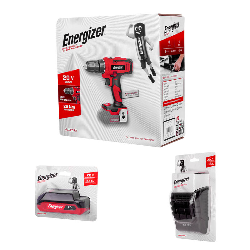 Energizer Taladro Inal&aacute;mbrico 3/8' 20v 1250 rpm... image number null
