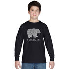 Camiseta De Manga Larga Word Art Para Ni&ntilde;o - Oso de Yosemite - Negro