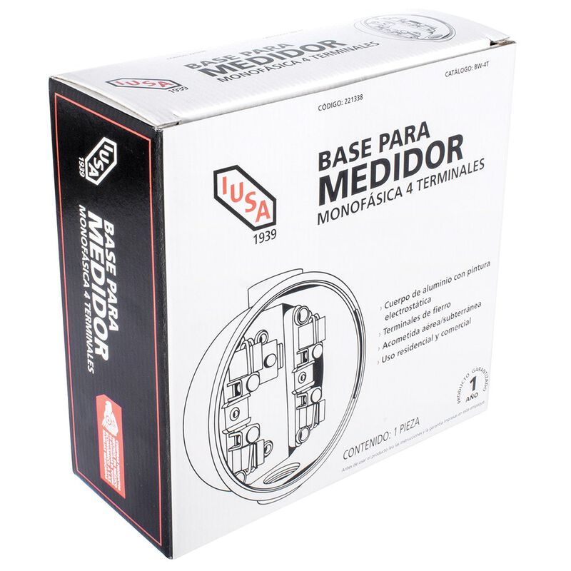 Base Medidor de Luz 4 Terminales De Fierro image number null