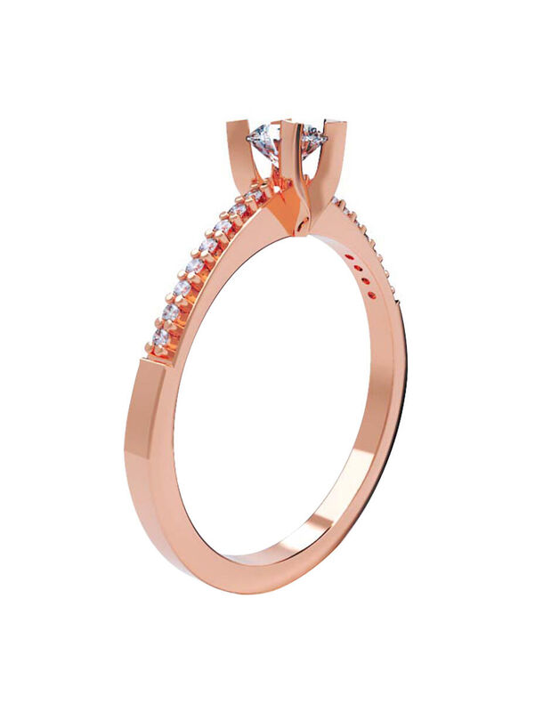 Anillo de Compromiso en Oro Rosa 10K con Circon... image number null