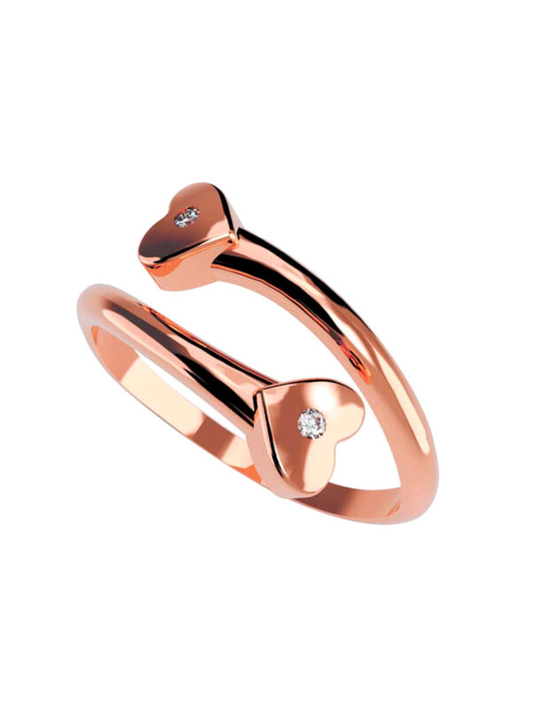 Anillo de Compromiso en Oro Rosa 10K con Circon... image number null