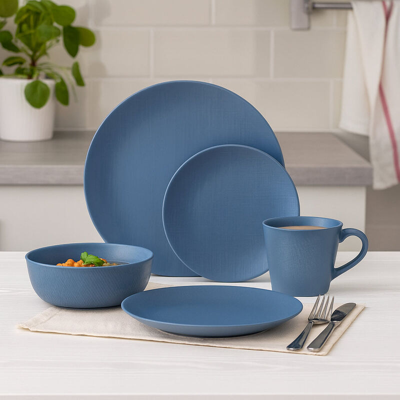 Vajilla Denim para 6 Personas - Cer&aacute;mica Azul 2... image number null
