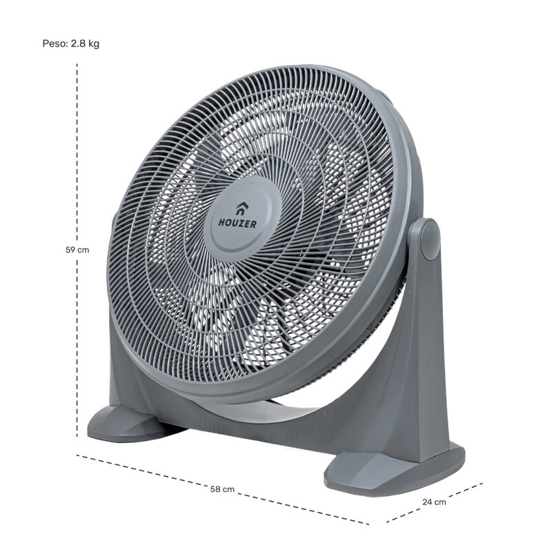 Kit Set 2 Ventiladores Piso 23' 5 Aspas Potente... image number null