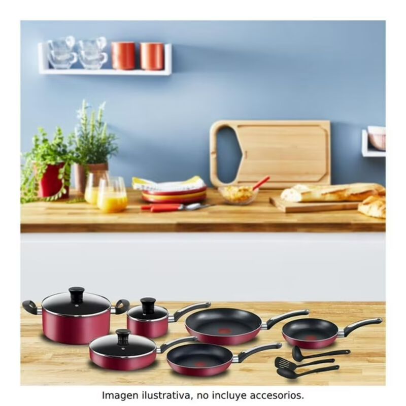Bater&iacute;a T-fal 5839000 12 Pzas Roja Expert Chef&nbsp; image number null