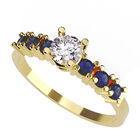 Anillo de Compromiso en Oro Amarillo 14K con Circonia -  Talla:7.5/ M453-S-14Y-CZ-75