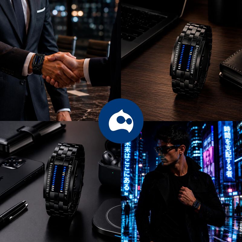 Reloj Led Binario Digital De Cuarzo Impermeable... image number null