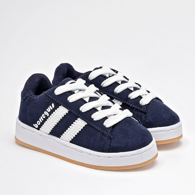Borreguis Tenis urbano para niño. Marino blanco image number null