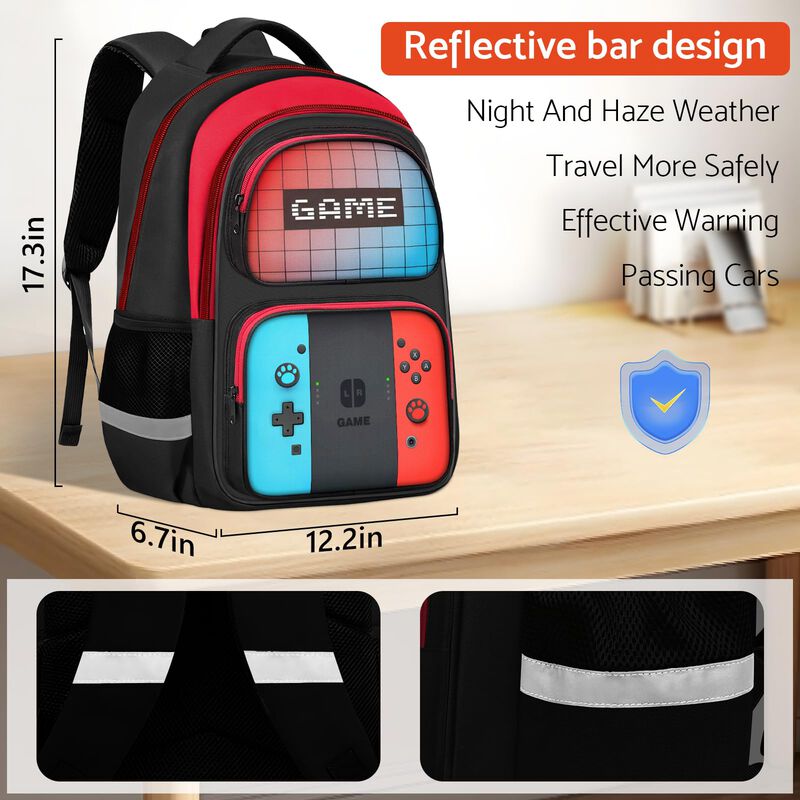 Mochila Escolar Tilytadly Gamer Boys De 17.3 Pu... image number null