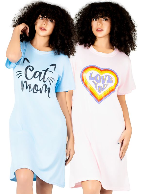 Set De 2 Camisone Para Dormir Mujer Pijama Aest... image number null