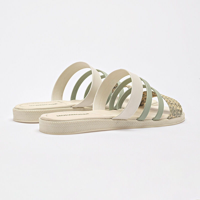 Moramora sandalia piso para mujer latte verde b... image number null