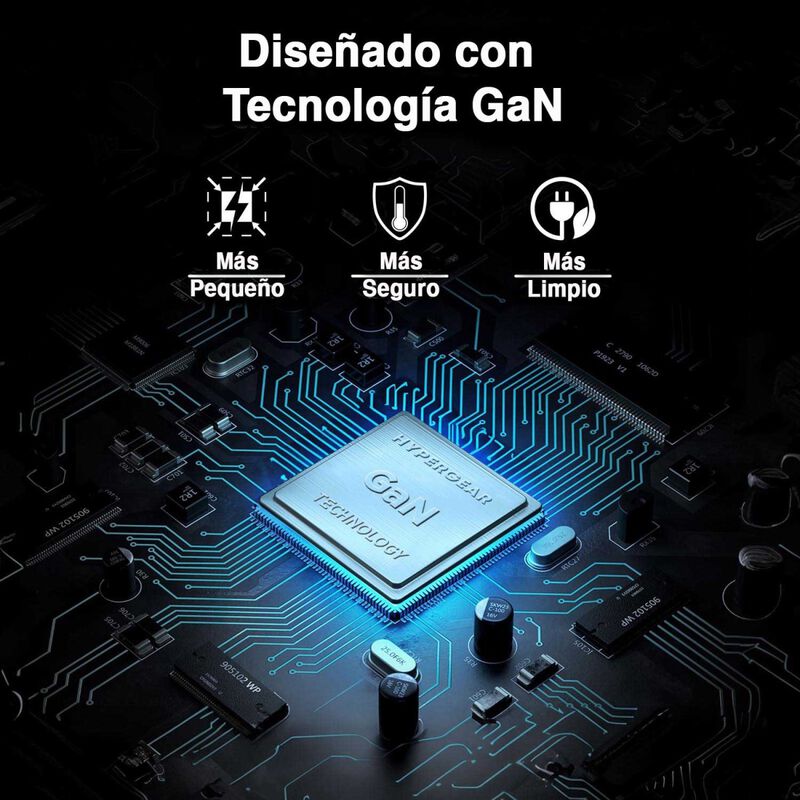 Cargador r&aacute;pido AC HYPERGEAR USB-C PD 65W GaN P... image number null