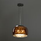 Lampara Colgante De Vidrio Traslucida Con Tiras De Cristal Cromo