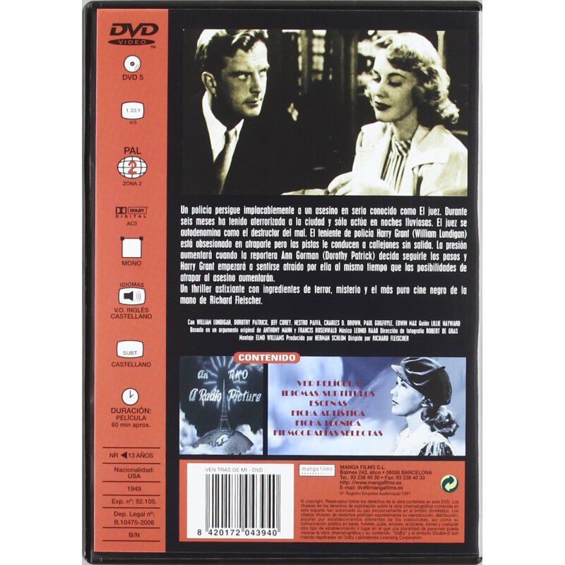 Ven Tras De M&iacute; Dvd 1949 Follow Me Quietly image number null