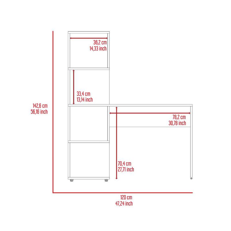Escritorio Mexico Caf&eacute; Claro Y Blanco Virtual M... image number null