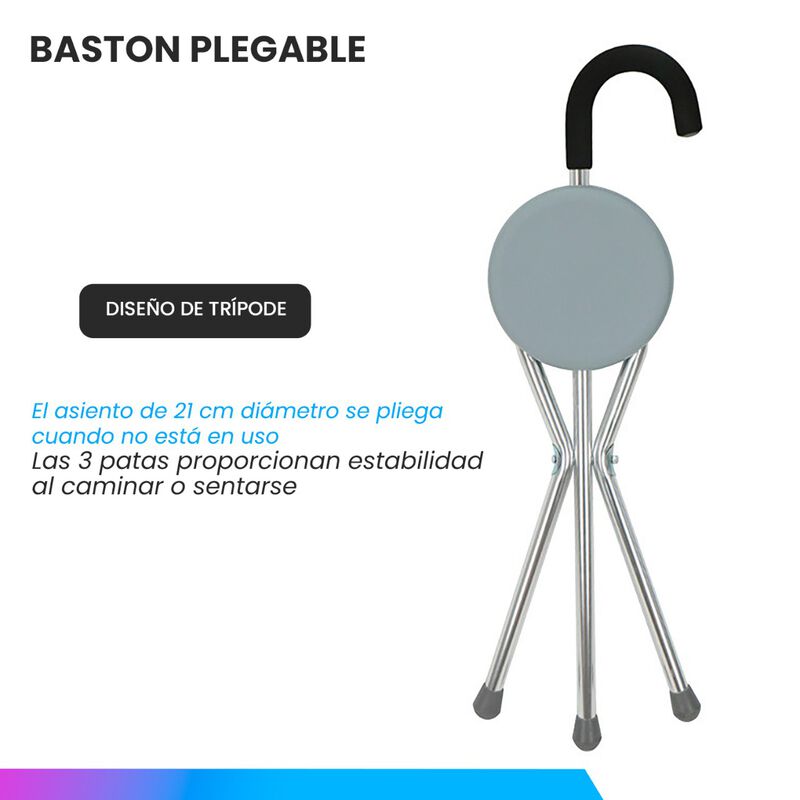 Baston Con Asiento Banco Pegable | Bastones Par... image number null