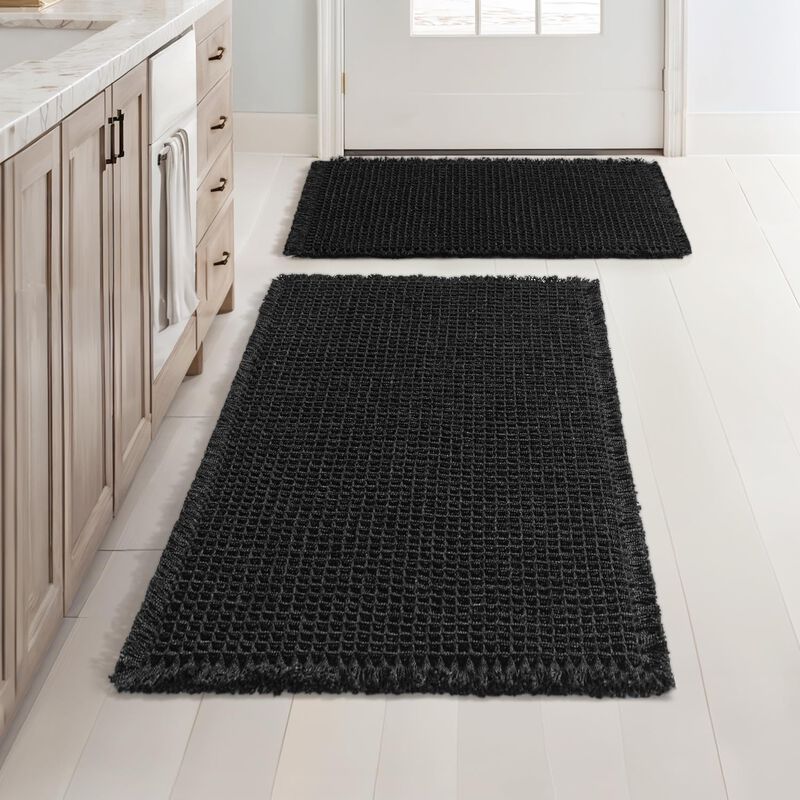 Juego De 2 Alfombras De Ba&ntilde;o Miulee Con Forma D... image number null