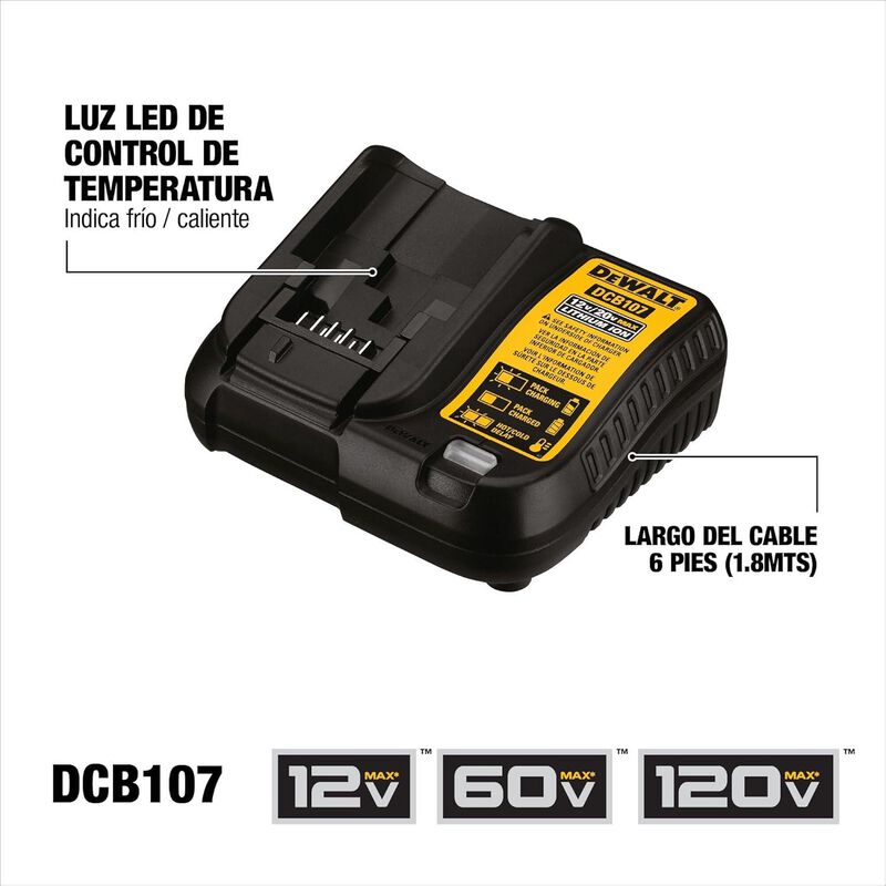 Cargador Dewalt Dcb107 20v 1.25a Litio Original... image number null