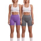 Set De 2 Biker Short Stretch Shore Sh-065-px2 Gris Oscuro Y Lila Gym Talle Alto Para Mujer