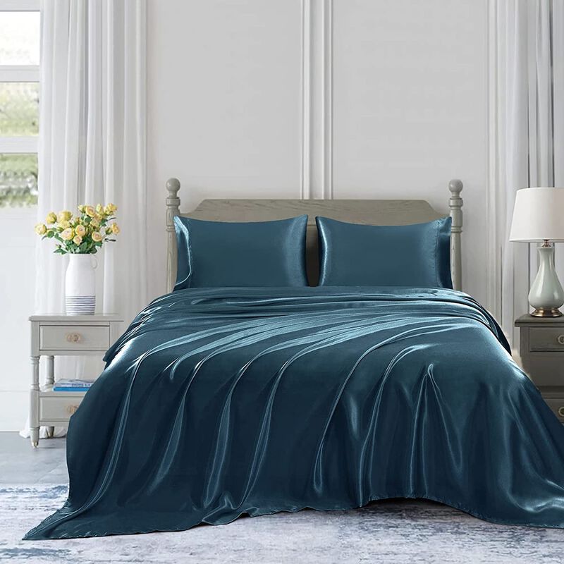 S&aacute;bana Plana Homiest Matrimonial 206 cm Azul Ma... image number null