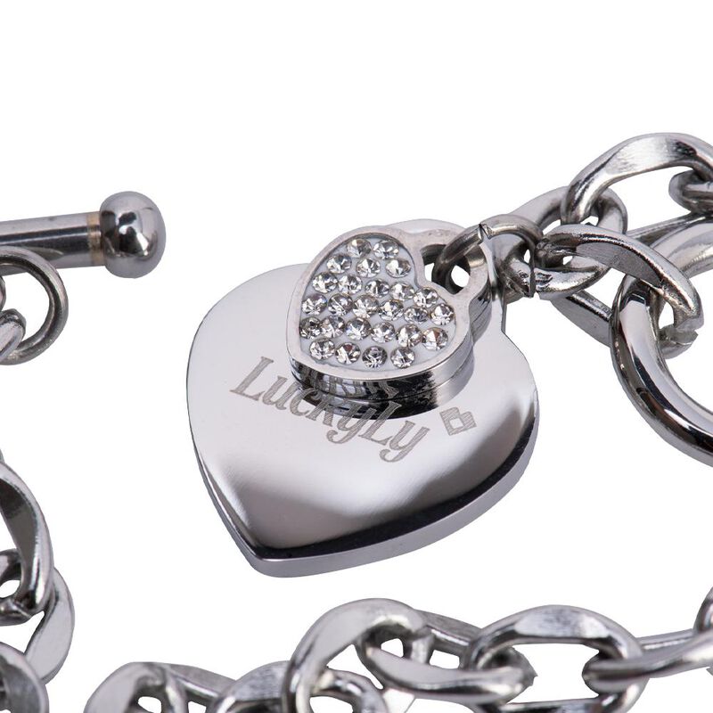 Pulseras Mujer Acero Inoxidable Coraz&oacute;n Regalo ... image number null