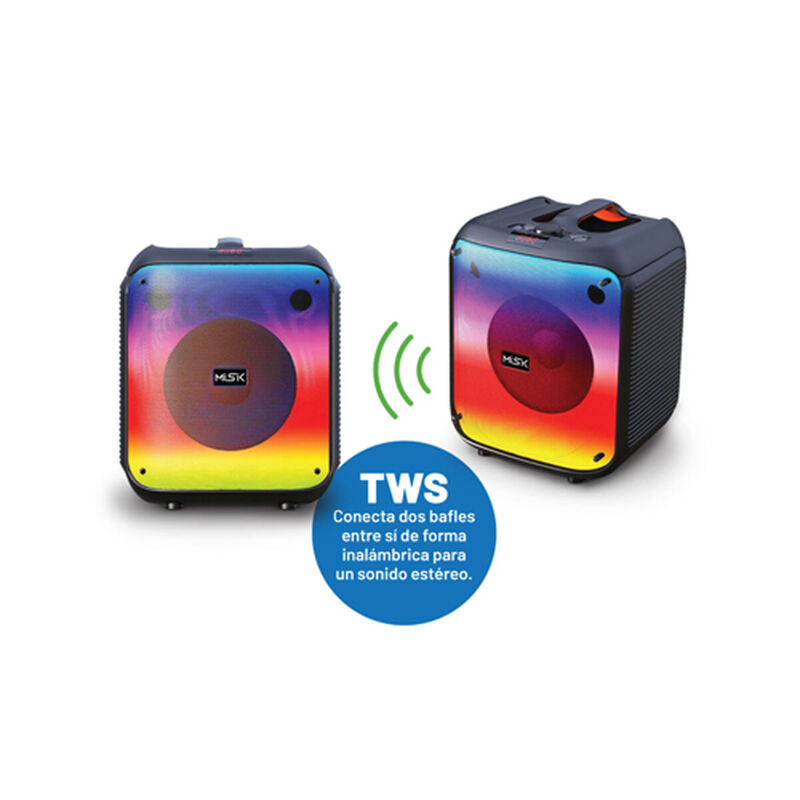 Kit 2 Bafles Misik Bluetooth 8" Con Luz Negro |... image number null