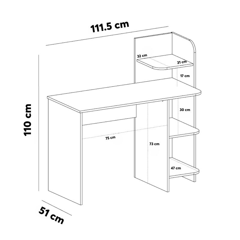 Escritorio Bertolini Link Roble Grafito image number null