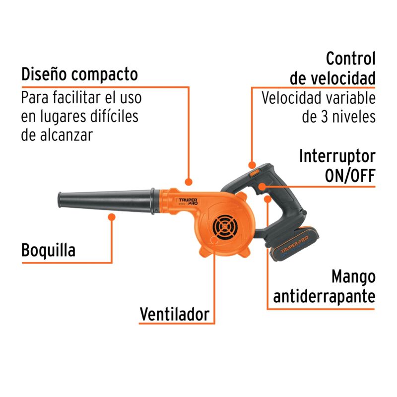 Sopladora Para Taller Truper Pro SOPI-20A 20V, ... image number null