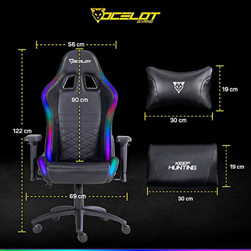 OCELOT GAMING Silla Gamer OSRGB. Base de Metal,... image number null