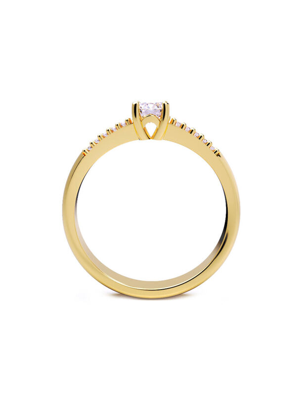 Anillo de Compromiso en Oro de 10K con Circonia... image number null