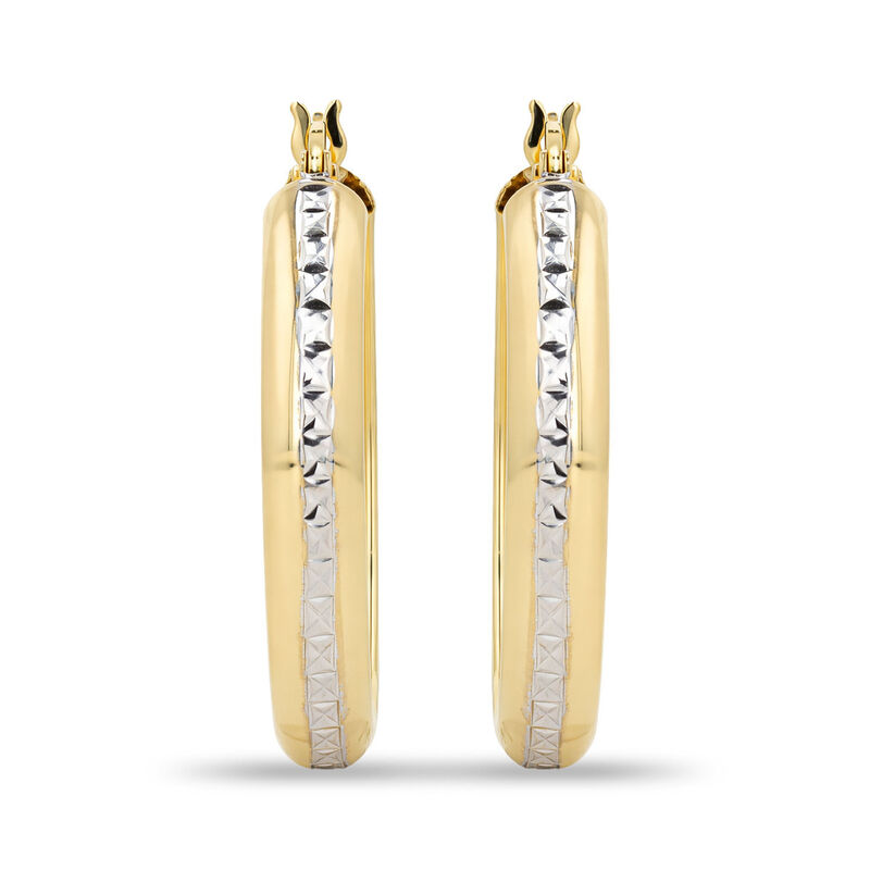 Arracadas Oro 10k Con Platinado 20 mm (sku B) |... image number null