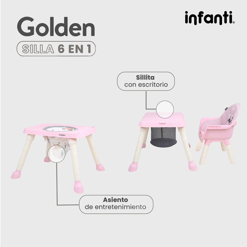Silla Alta Infanti 6 En 1 Golden Multifuncional... image number null