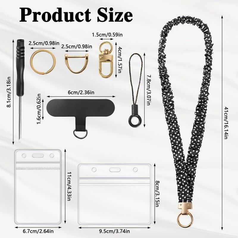 Cord&oacute;n De Credencial Prudiut Scrunchie Negro Co... image number null