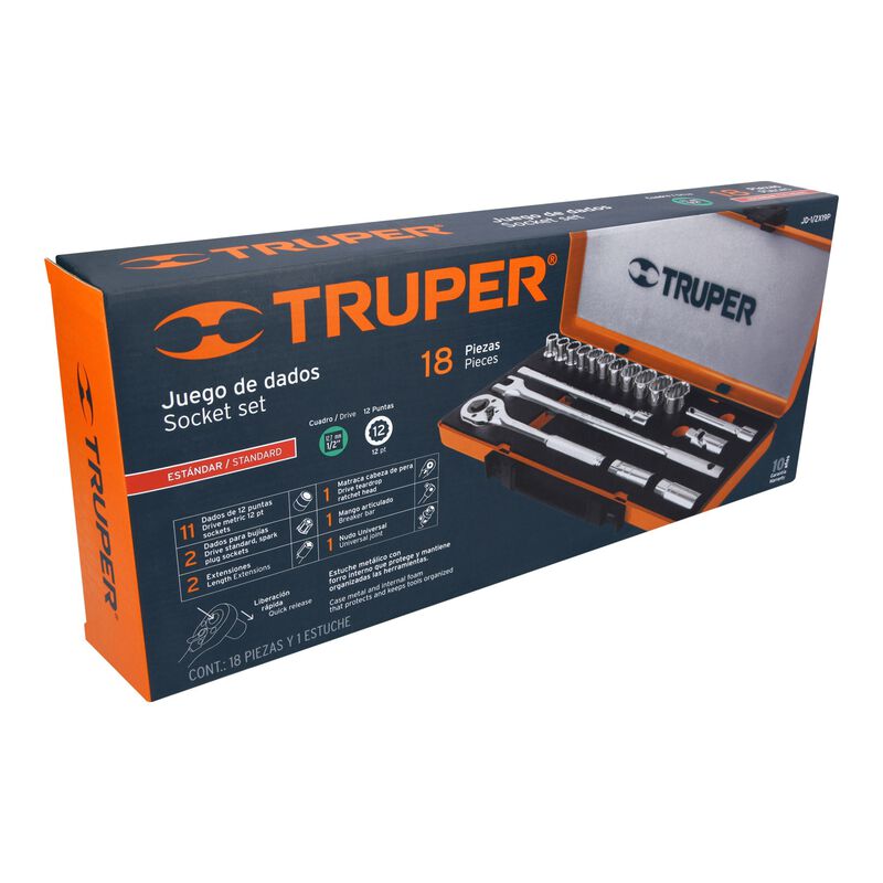 Juego de 18 Herramientas Cuadro 1/2' Std para M... image number null