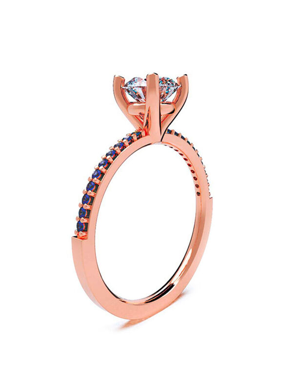 Anillo de Compromiso de 14K con Circonia Talla ... image number null