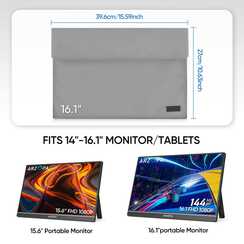 Funda Para Monitor Port&aacute;til Arzopa De Piel Gris... image number null