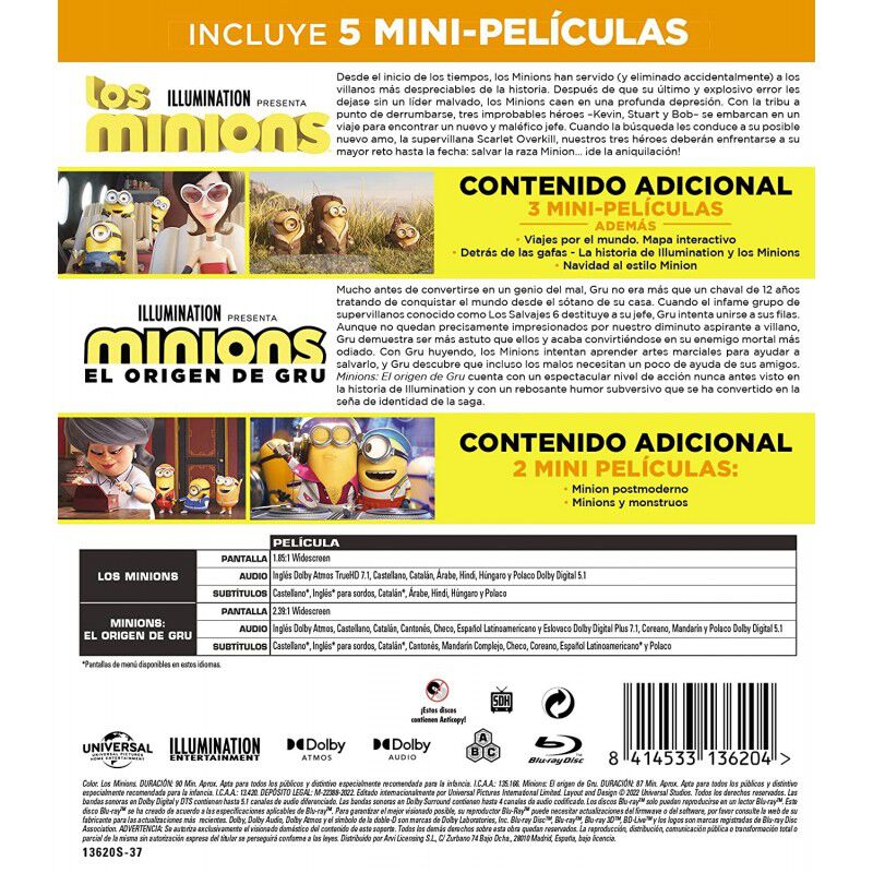 Minions: Pack 1 Y 2 (blu-ray) image number null