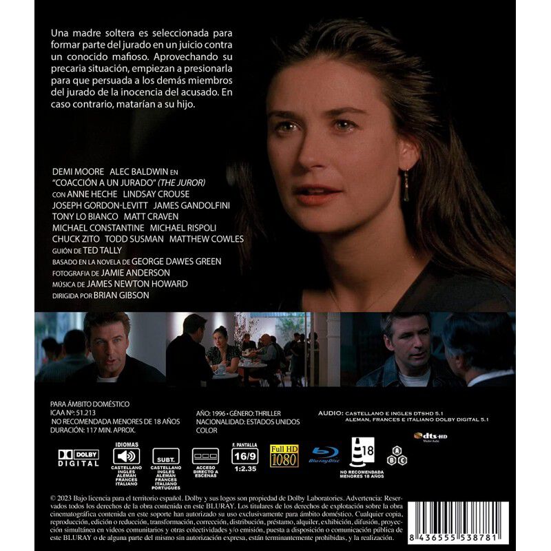 Coacci&oacute;n A Un Jurado Blu-ray 1996 The Juror image number null