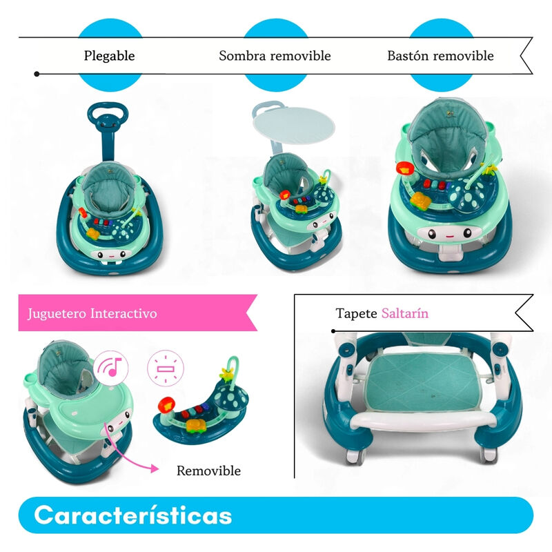 Andadera Plegable C/ Sombrilla Hongo Musical Mo... image number null